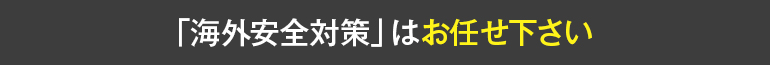 海外安全対策はお任せ下さい